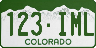 CO license plate 123IML