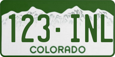 CO license plate 123INL