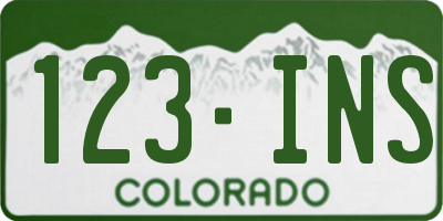 CO license plate 123INS