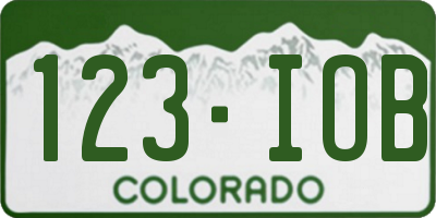 CO license plate 123IOB