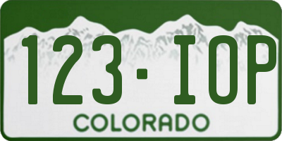 CO license plate 123IOP