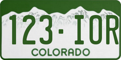 CO license plate 123IOR