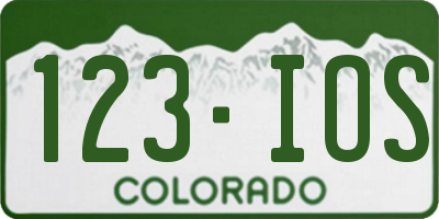 CO license plate 123IOS