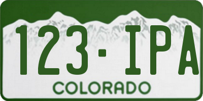 CO license plate 123IPA