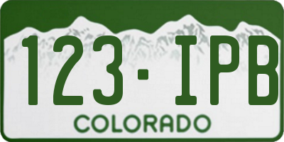 CO license plate 123IPB