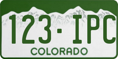 CO license plate 123IPC