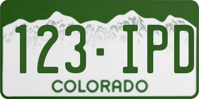 CO license plate 123IPD