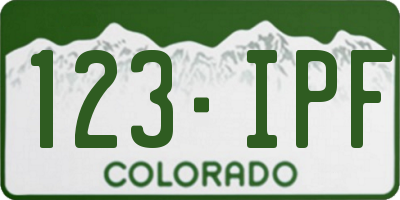 CO license plate 123IPF