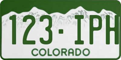 CO license plate 123IPH