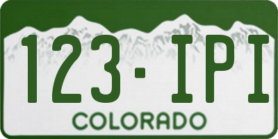 CO license plate 123IPI