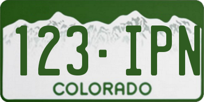 CO license plate 123IPN
