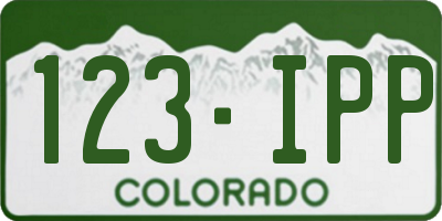 CO license plate 123IPP