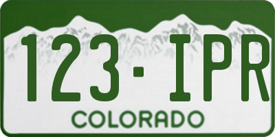 CO license plate 123IPR