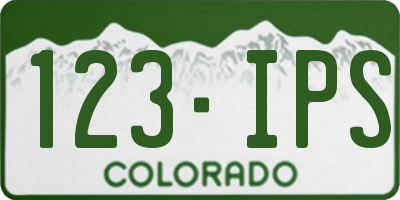 CO license plate 123IPS