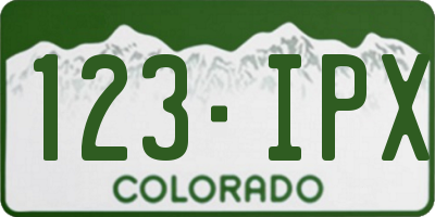 CO license plate 123IPX