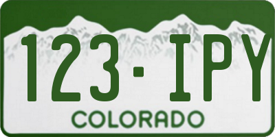 CO license plate 123IPY