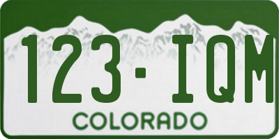 CO license plate 123IQM