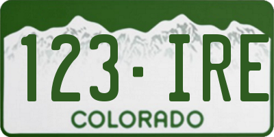 CO license plate 123IRE