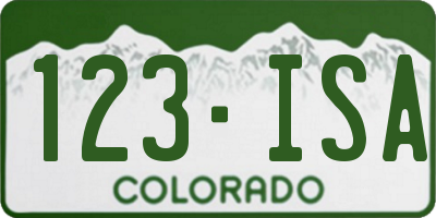 CO license plate 123ISA