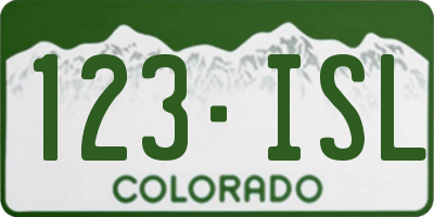 CO license plate 123ISL