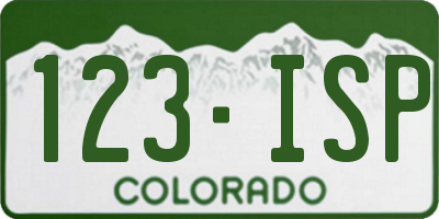 CO license plate 123ISP