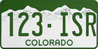 CO license plate 123ISR