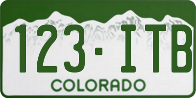 CO license plate 123ITB