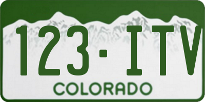 CO license plate 123ITV