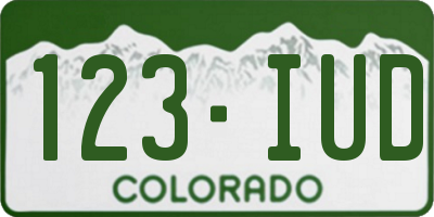 CO license plate 123IUD