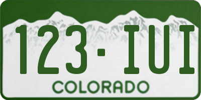 CO license plate 123IUI