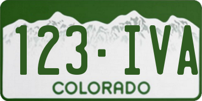 CO license plate 123IVA