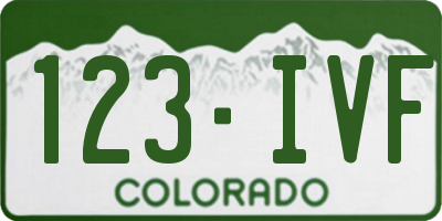 CO license plate 123IVF