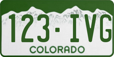 CO license plate 123IVG