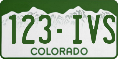 CO license plate 123IVS