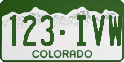 CO license plate 123IVW