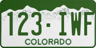 CO license plate 123IWF