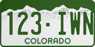 CO license plate 123IWN