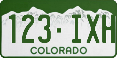 CO license plate 123IXH