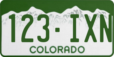 CO license plate 123IXN