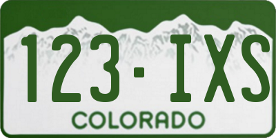 CO license plate 123IXS