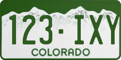 CO license plate 123IXY