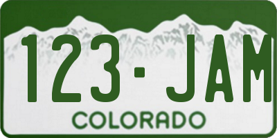CO license plate 123JAM