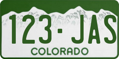 CO license plate 123JAS
