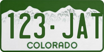 CO license plate 123JAT