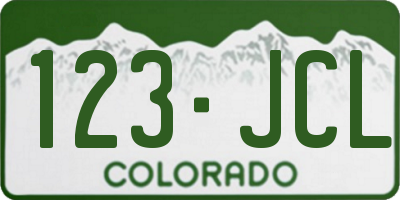 CO license plate 123JCL