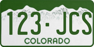 CO license plate 123JCS