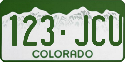 CO license plate 123JCU