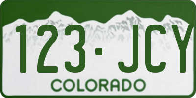 CO license plate 123JCY