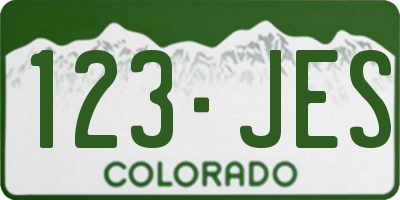 CO license plate 123JES