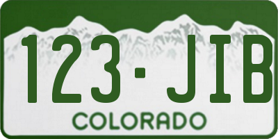 CO license plate 123JIB